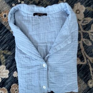 Quince Sky Blue Textured Shirt